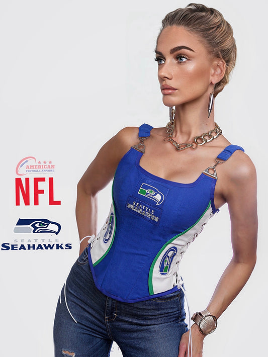 Seattle Seahawks NFL Football Team Corset Bustier Top
