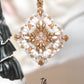 Dominique Reversible Handbeaded Lace Large Luxurious Pendant Necklace