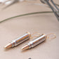 Bullet Dangle Silver And Gold Unique Earrings