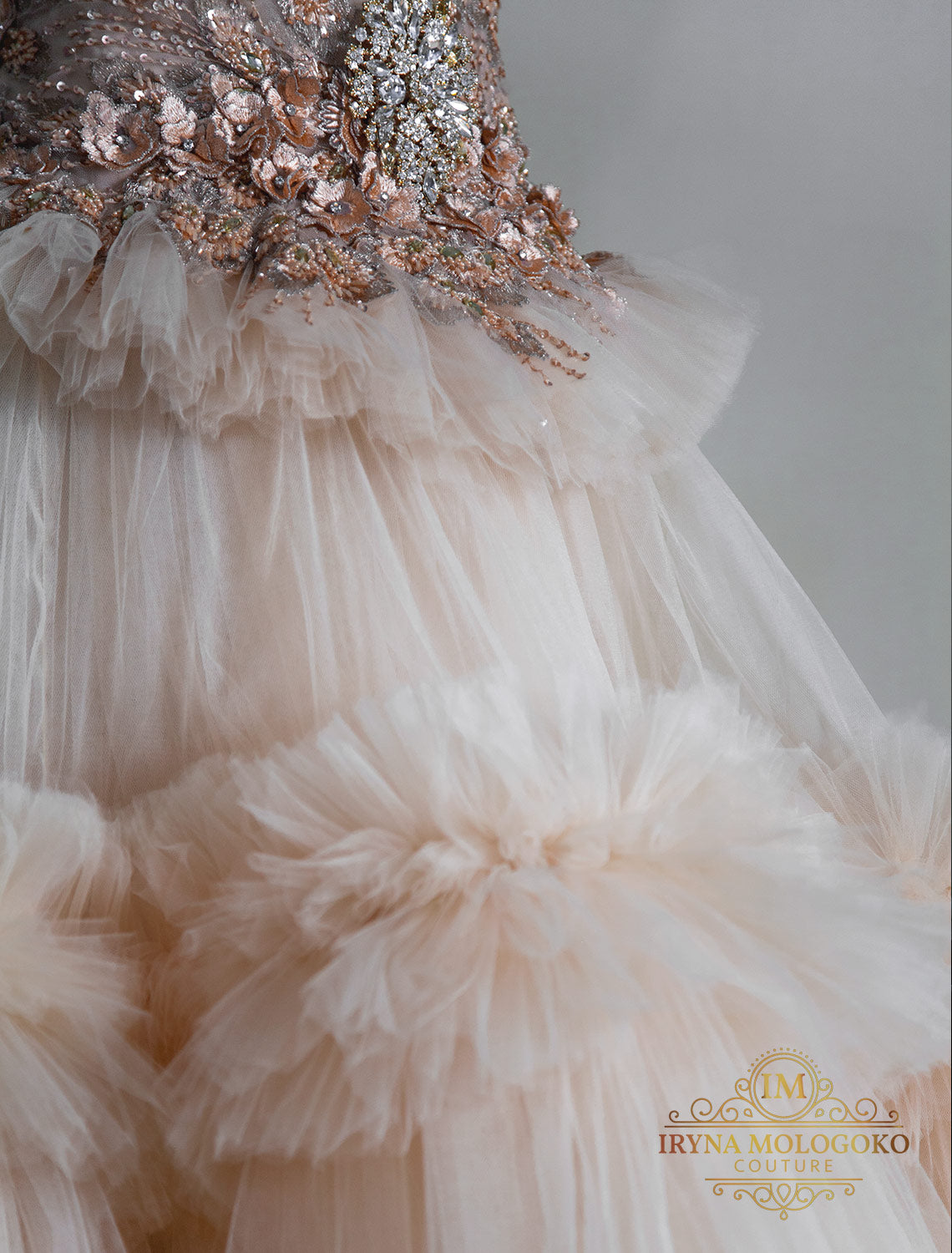 Mira Champagne Tulle Two Tiers Ball Gown Skirt One of a Kind