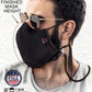 CUSTOM SIZE black Large Face Mask For Men With Beards + Lanyard